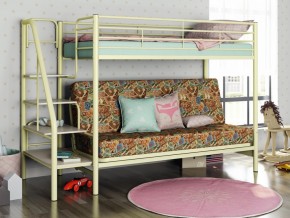 Двухъярусная кровать с диваном Мадлен 3 Слоновая кость-марки в Дегтярске - degtyarsk.magazinmebel.ru | фото - изображение 1