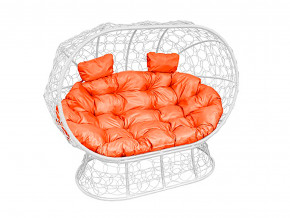 Кокон Лежебока на подставке с ротангом оранжевая подушка в Дегтярске - degtyarsk.magazinmebel.ru | фото - изображение 1