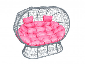 Кокон Лежебока на подставке с ротангом розовая подушка в Дегтярске - degtyarsk.magazinmebel.ru | фото - изображение 1