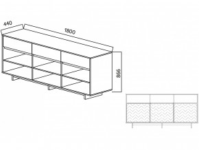 Комодино Moderno-1800 В-2 Ф1 в Дегтярске - degtyarsk.magazinmebel.ru | фото - изображение 2