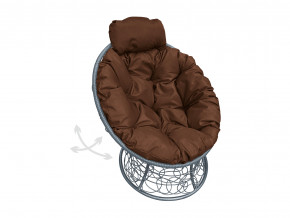 Кресло Папасан мини пружинка с ротангом коричневая подушка в Дегтярске - degtyarsk.magazinmebel.ru | фото - изображение 1