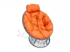 Кресло Папасан мини пружинка с ротангом оранжевая подушка в Дегтярске - degtyarsk.magazinmebel.ru | фото - изображение 1