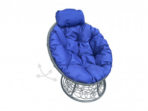 Кресло Папасан мини пружинка с ротангом синяя подушка в Дегтярске - degtyarsk.magazinmebel.ru | фото