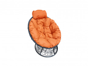 Кресло Папасан мини с ротангом оранжевая подушка в Дегтярске - degtyarsk.magazinmebel.ru | фото