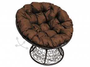 Кресло Папасан пружинка с ротангом коричневая подушка в Дегтярске - degtyarsk.magazinmebel.ru | фото