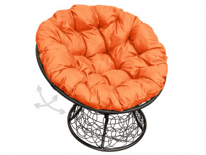 Кресло Папасан пружинка с ротангом оранжевая подушка в Дегтярске - degtyarsk.magazinmebel.ru | фото
