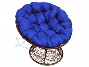 Кресло Папасан пружинка с ротангом синяя подушка в Дегтярске - degtyarsk.magazinmebel.ru | фото - изображение 1