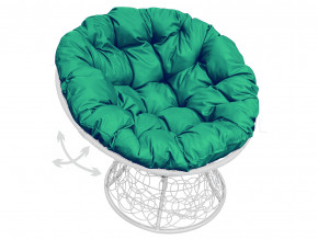 Кресло Папасан пружинка с ротангом зелёная подушка в Дегтярске - degtyarsk.magazinmebel.ru | фото