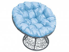 Кресло Папасан с ротангом голубая подушка в Дегтярске - degtyarsk.magazinmebel.ru | фото - изображение 1
