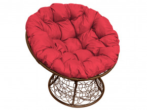 Кресло Папасан с ротангом красная подушка в Дегтярске - degtyarsk.magazinmebel.ru | фото - изображение 1