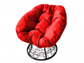 Кресло Пончик с ротангом красная подушка в Дегтярске - degtyarsk.magazinmebel.ru | фото