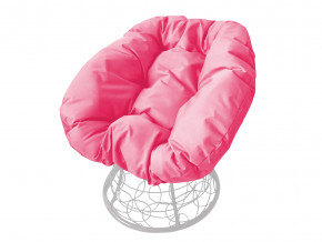 Кресло Пончик с ротангом розовая подушка в Дегтярске - degtyarsk.magazinmebel.ru | фото
