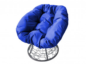 Кресло Пончик с ротангом синяя подушка в Дегтярске - degtyarsk.magazinmebel.ru | фото