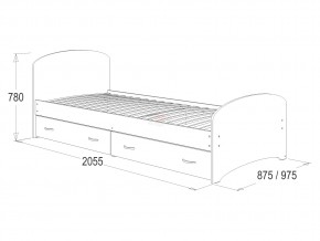 Кровать-6 одинарная с 2-мя ящиками 800*2000 венге/млечный дуб в Дегтярске - degtyarsk.magazinmebel.ru | фото - изображение 2