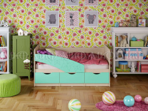 Кровать Бабочки 1600 Бирюза матовая в Дегтярске - degtyarsk.magazinmebel.ru | фото