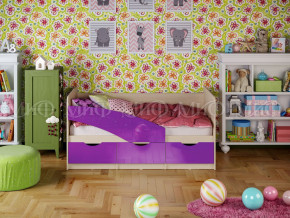 Кровать Бабочки 1600 Фиолетовый металлик в Дегтярске - degtyarsk.magazinmebel.ru | фото
