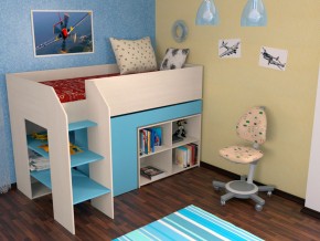 Кровать чердак Теремок 2 Голубой в Дегтярске - degtyarsk.magazinmebel.ru | фото