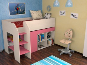 Кровать чердак Теремок 2 Розовый в Дегтярске - degtyarsk.magazinmebel.ru | фото