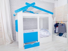 Кровать детская Теремок с ящиком лазурь в Дегтярске - degtyarsk.magazinmebel.ru | фото - изображение 1