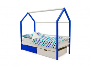 Кровать-домик Svogen с ящиками сине-белый в Дегтярске - degtyarsk.magazinmebel.ru | фото - изображение 1