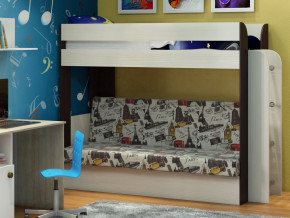 Кровать двухъярусная Карамель 75 венге ткань биг бен в Дегтярске - degtyarsk.magazinmebel.ru | фото - изображение 1