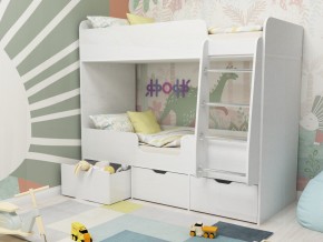 Кровать двухъярусная Малыш двойняшка белый в Дегтярске - degtyarsk.magazinmebel.ru | фото