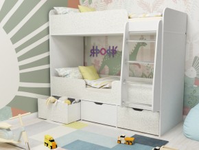 Кровать двухъярусная Малыш двойняшка белый феритейл в Дегтярске - degtyarsk.magazinmebel.ru | фото