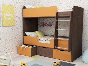Кровать двухъярусная Малыш двойняшка бодега-оранжевый в Дегтярске - degtyarsk.magazinmebel.ru | фото