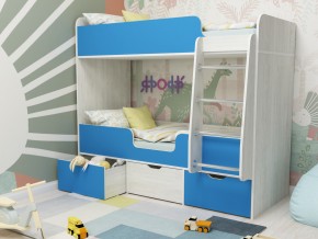 Кровать двухъярусная Малыш двойняшка винтерберг-голубой в Дегтярске - degtyarsk.magazinmebel.ru | фото