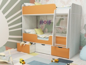 Кровать двухъярусная Малыш двойняшка винтерберг-оранжевый в Дегтярске - degtyarsk.magazinmebel.ru | фото