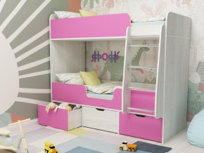 Кровать двухъярусная Малыш двойняшка винтерберг-розовый в Дегтярске - degtyarsk.magazinmebel.ru | фото