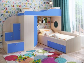 Кровать Кадет 2 Дуб молочный-голубой в Дегтярске - degtyarsk.magazinmebel.ru | фото