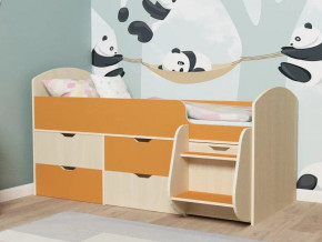 Кровать Малыш-7 Дуб-Оранжевый в Дегтярске - degtyarsk.magazinmebel.ru | фото - изображение 1
