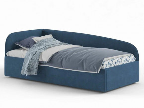 Кровать мягкая Денди на латах рогожка синяя в Дегтярске - degtyarsk.magazinmebel.ru | фото