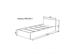 Кровать Мори КРМ 900.1 графит в Дегтярске - degtyarsk.magazinmebel.ru | фото - изображение 2