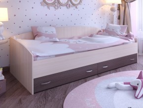 Кровать с выкатными ящиками Дуб молочный-Бодего в Дегтярске - degtyarsk.magazinmebel.ru | фото