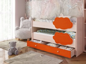 Кровать Соник с ящиком млечный дуб-оранж в Дегтярске - degtyarsk.magazinmebel.ru | фото - изображение 1