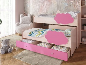 Кровать Соник с ящиком млечный дуб-розовый в Дегтярске - degtyarsk.magazinmebel.ru | фото