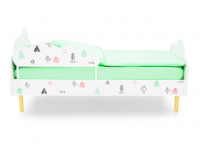 Кровать Stumpa Облако с бортиком рисунок Домики розовый, бирюзовый в Дегтярске - degtyarsk.magazinmebel.ru | фото - изображение 3