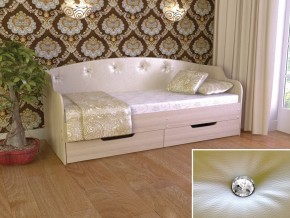 Кровать Юниор Тип 2 шимо светлый/белый перламутр 800х1600 в Дегтярске - degtyarsk.magazinmebel.ru | фото
