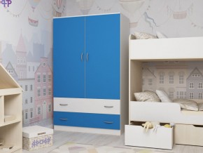 Шкаф двухстворчатый белый-голубой в Дегтярске - degtyarsk.magazinmebel.ru | фото