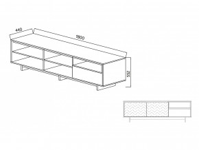 Тумба для ТВА Moderno-1800 В-1 Ф1 в Дегтярске - degtyarsk.magazinmebel.ru | фото - изображение 2